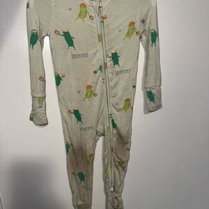 Green and Cream Kids bamboo One Piece